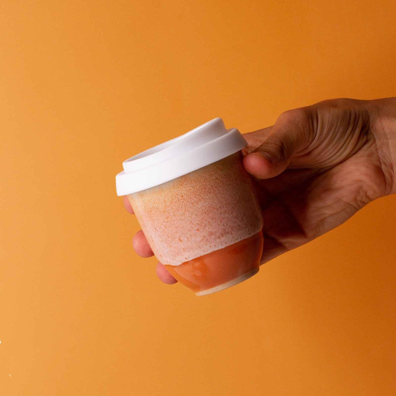 Desert Ochre Ceramic Travel Cup - Image 4