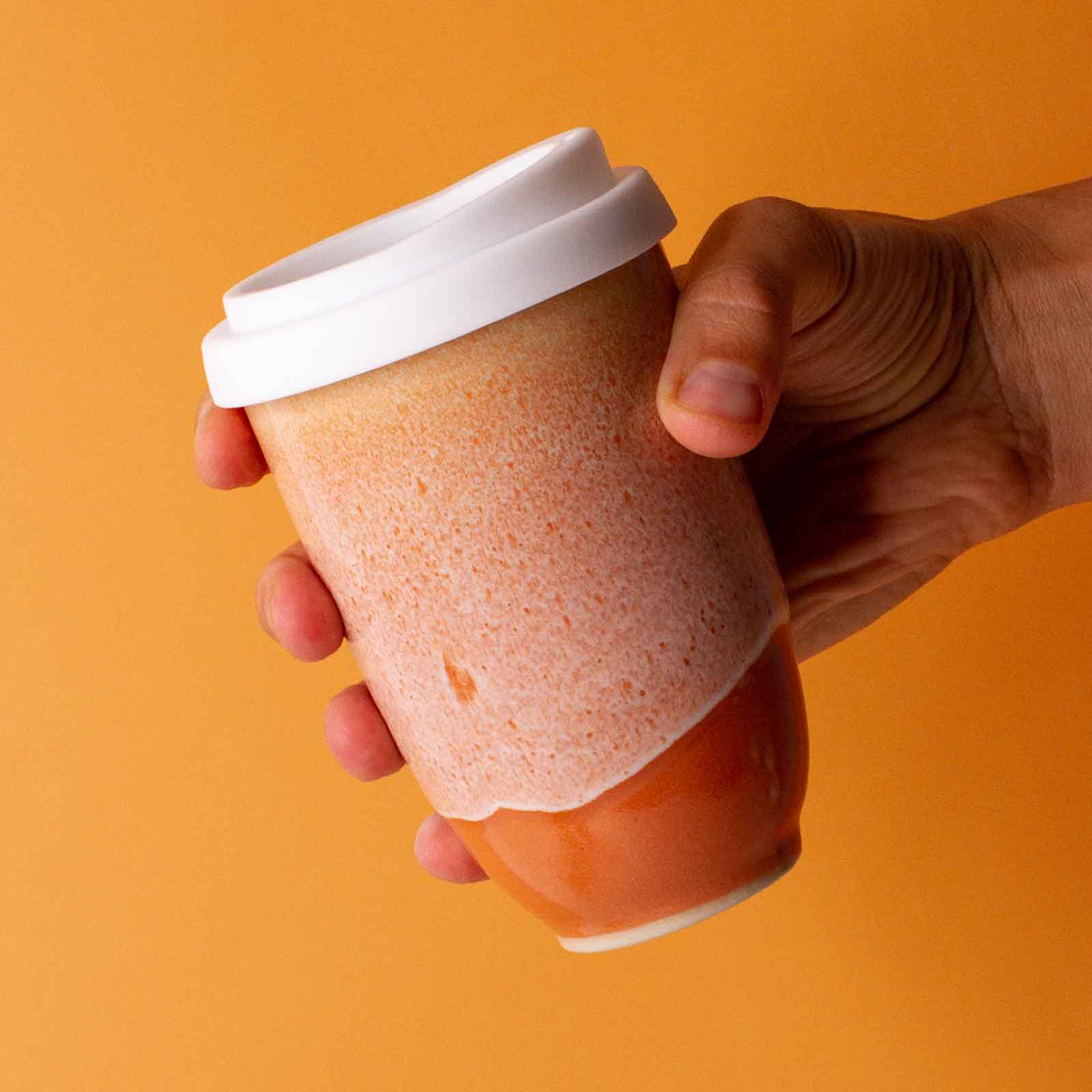 Desert Ochre Ceramic Travel Cup - Image 6