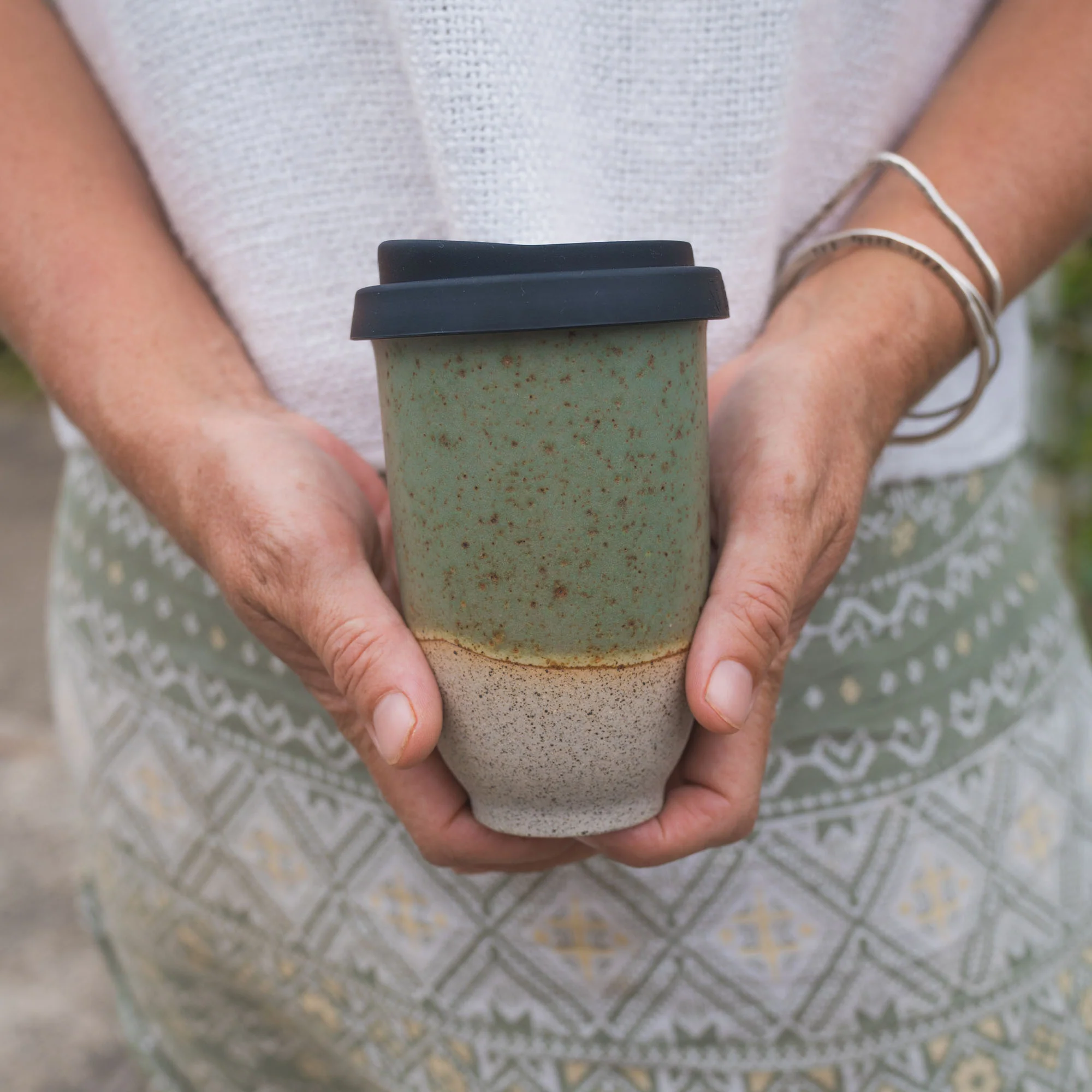Forest Moss Ceramic Travel Cup - Image 3