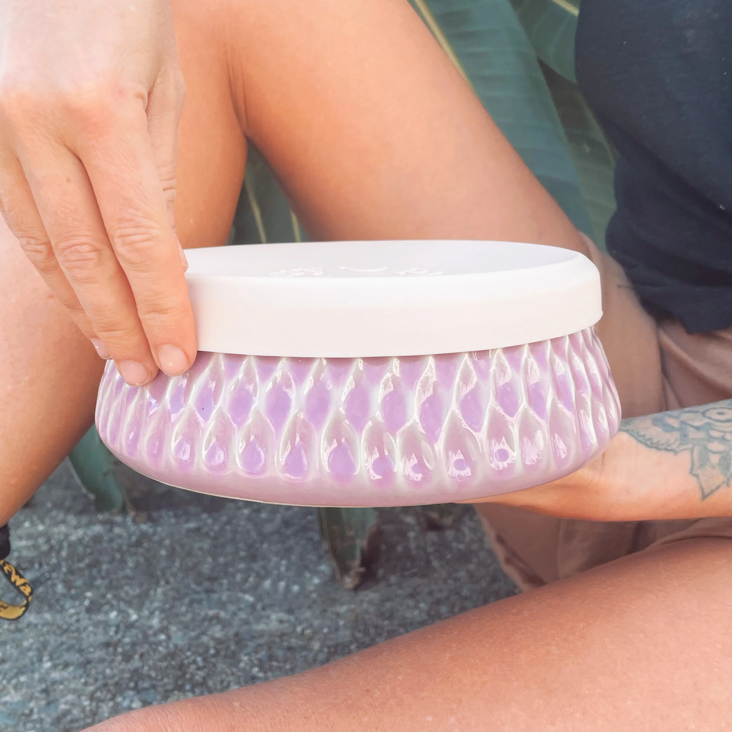 Lavender Ceramic Travel Bowl - Image 4
