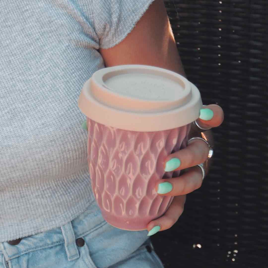 Lavender Ceramic Travel Cup - Image 4