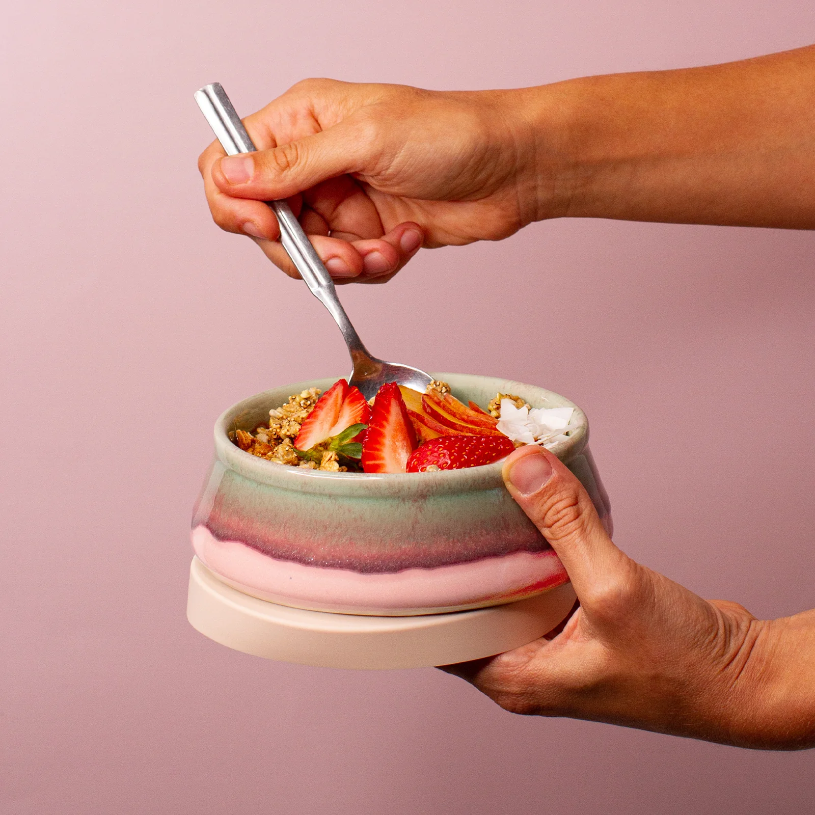 Pink Flamingo Ceramic Travel Bowl - Image 5