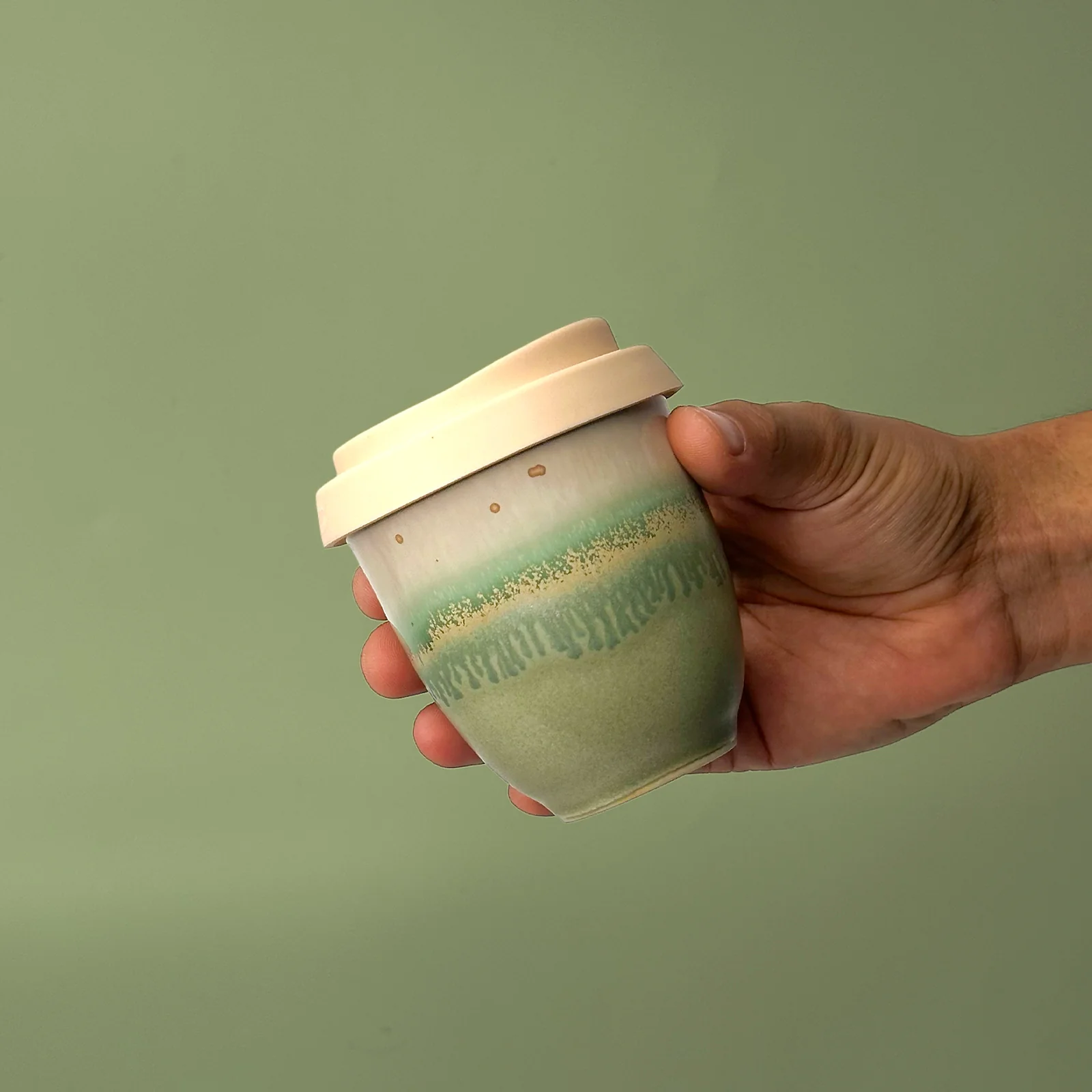 Rainforest Jasper Ceramic Travel Cup - Image 2