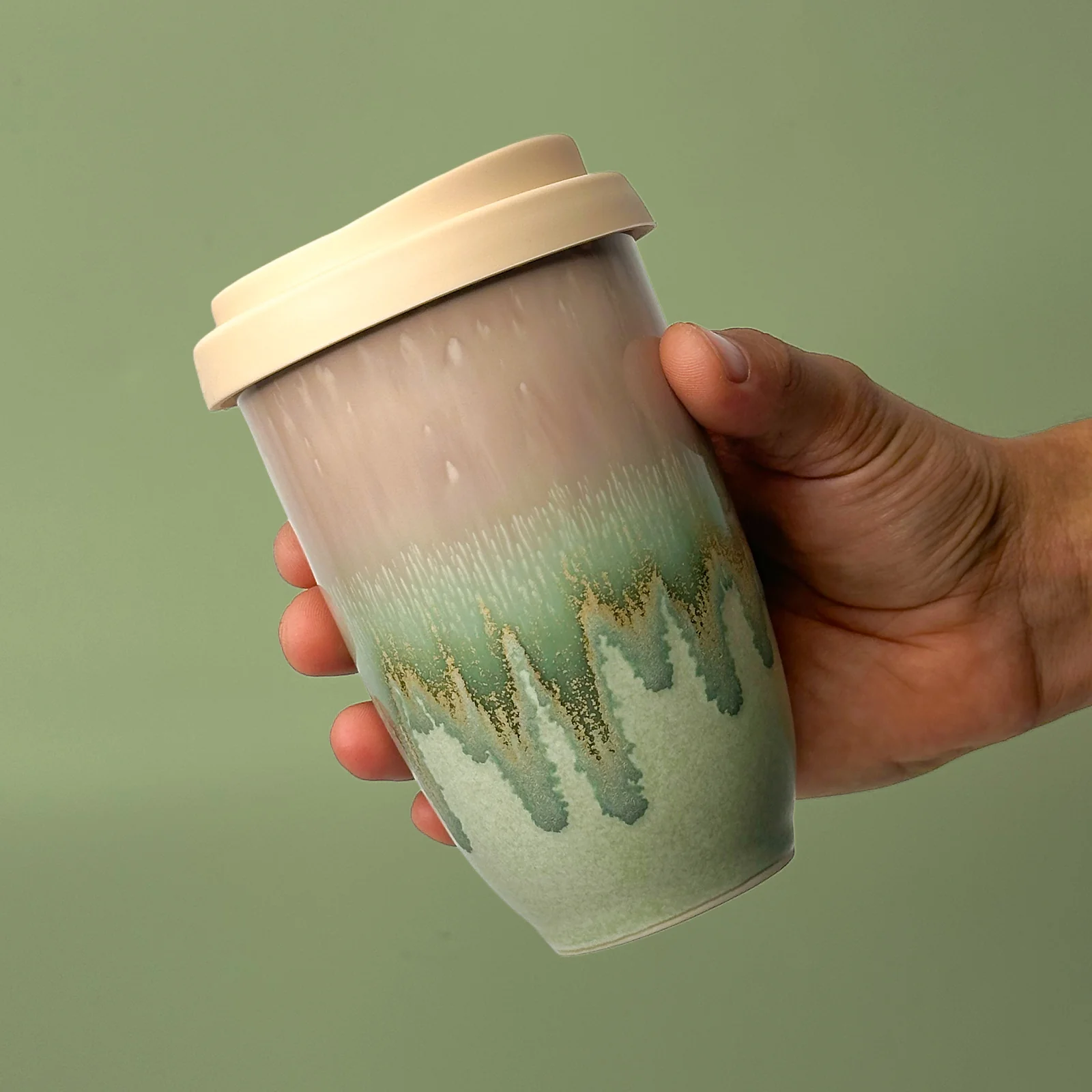 Rainforest Jasper Ceramic Travel Cup - Image 4