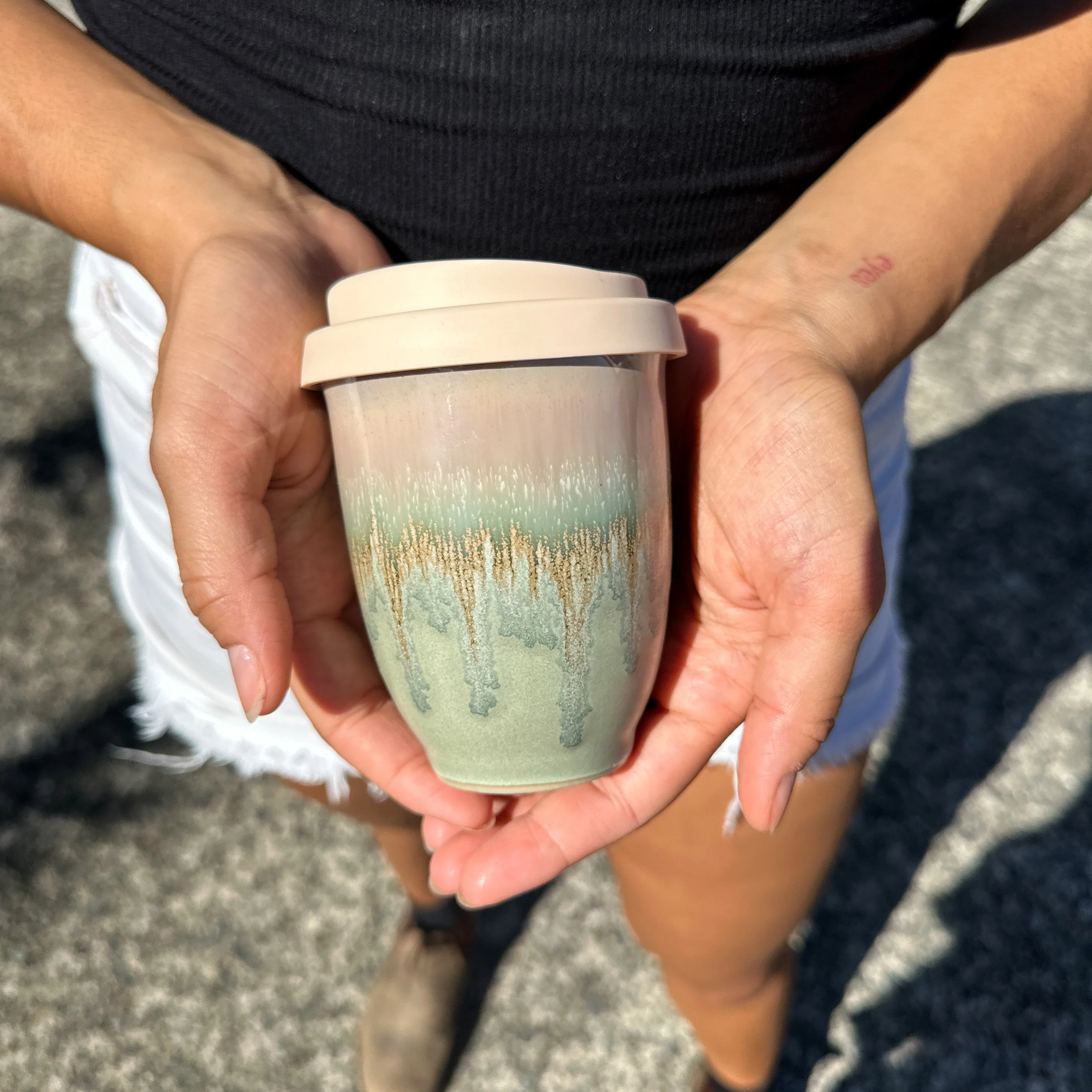 Rainforest Jasper Ceramic Travel Cup - Image 5