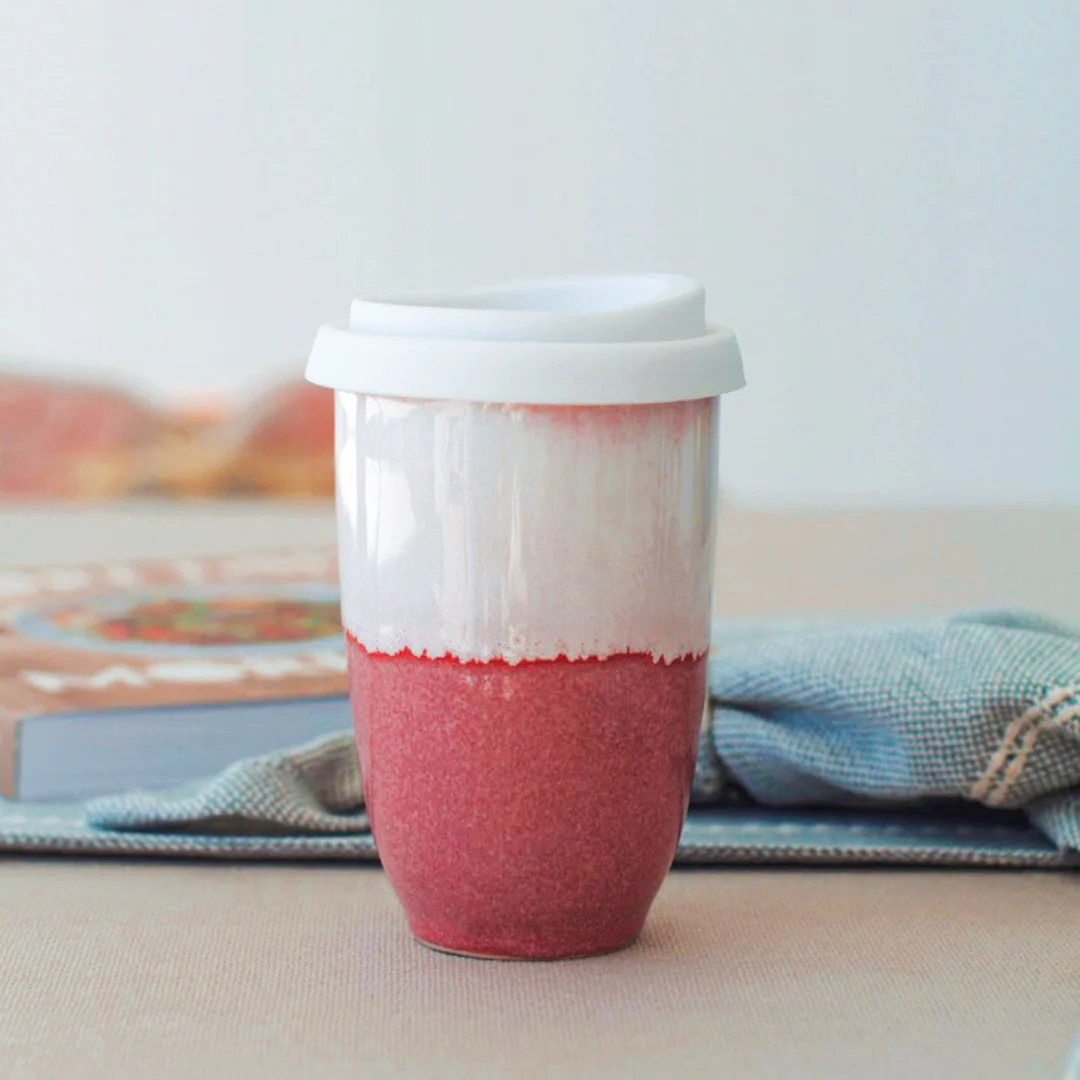 Raspberry Beret Ceramic Travel Cup - Image 5